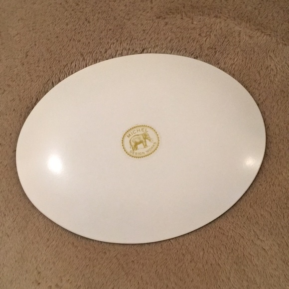 Yellow Floral Glass Oval Trinket Soap Dish NWOT - Picture 4 of 6